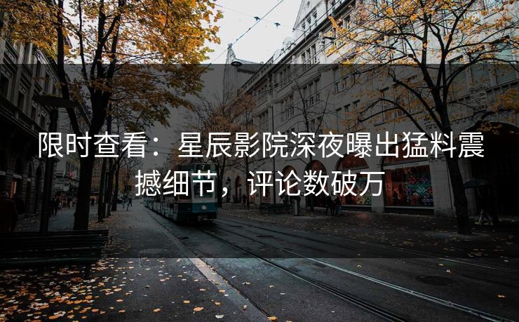 限时查看：星辰影院深夜曝出猛料震撼细节，评论数破万